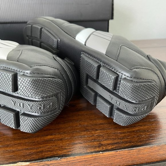 Prada 2EG285 Men's Black Leather Logo Lace-up Sneakers, Many sizes - Picture 13 of 16